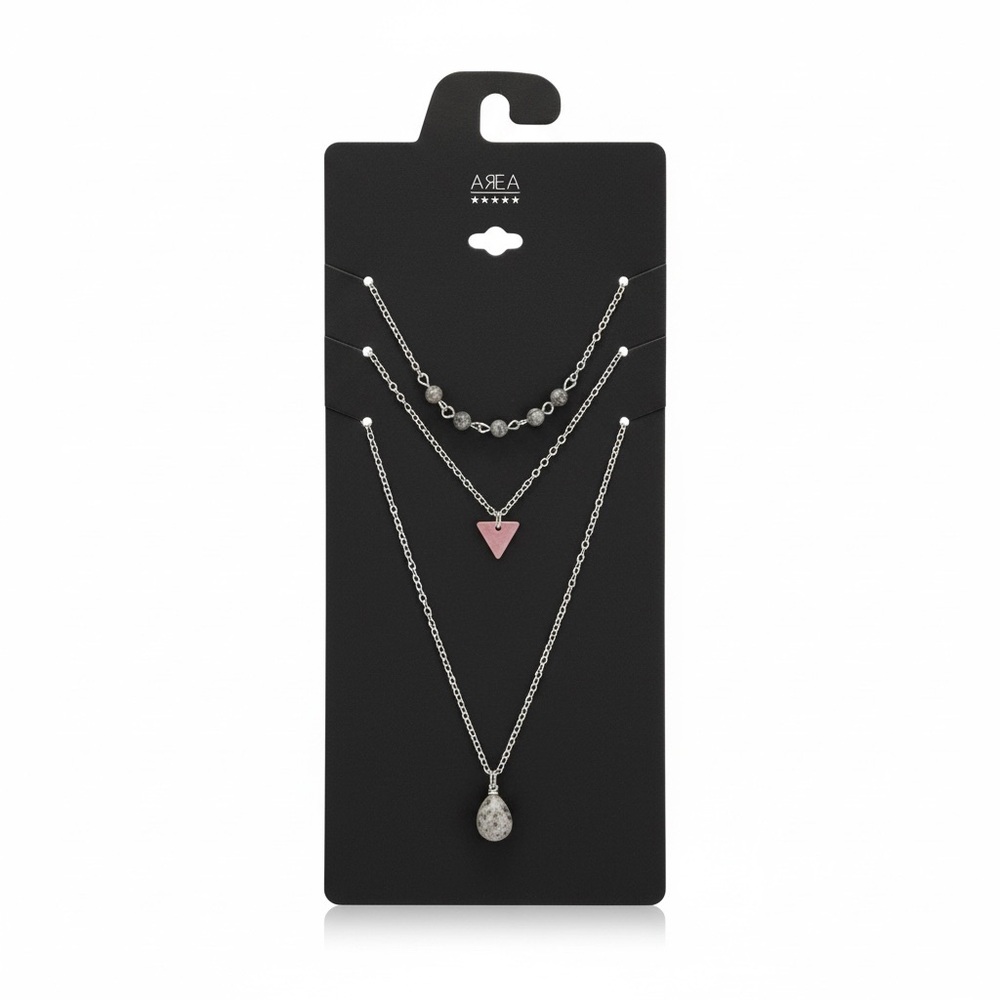 NWT AREA STARS Women’s‎ 14K White Gold Plated Necklace Trio